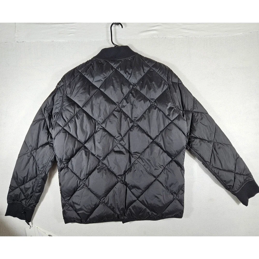 Calvin Klein Mens Reversible Diamond‎ Quilted Bomber Jacket Black Camo XL New